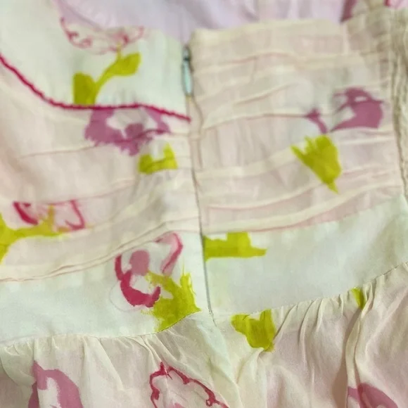 Anthropologie Floreat Morning Stroll Cat Dress Fit Flare Floral Smocked Retro 6 - Picture 10 of 16